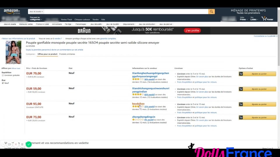 Enquête: Arnaque des vendeurs de poupées sur Amazon